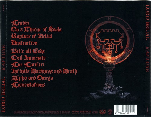 Lord Belial - Rapture (2022) CD Scans