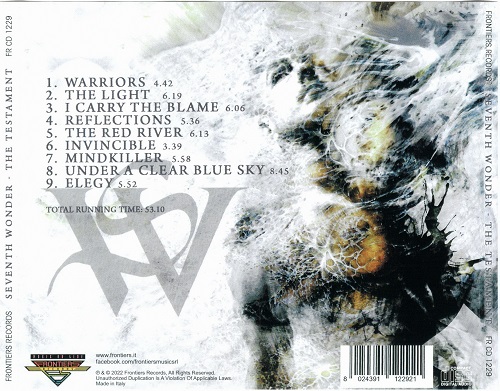 Seventh Wonder - The Testament (2022) CD+Scans